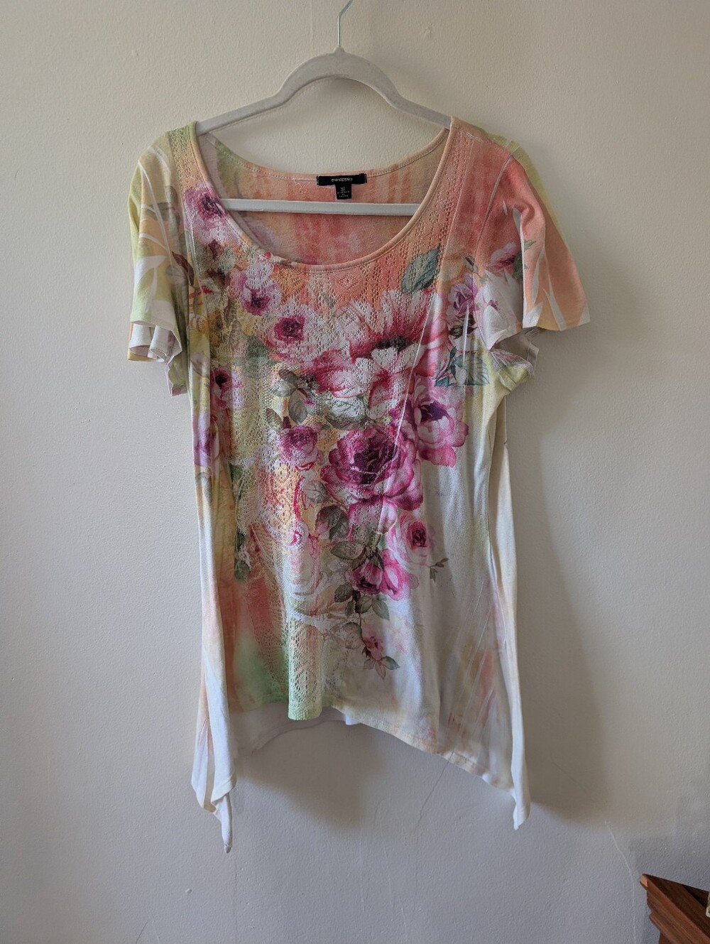 Espresso Floral Detail Top Size XL